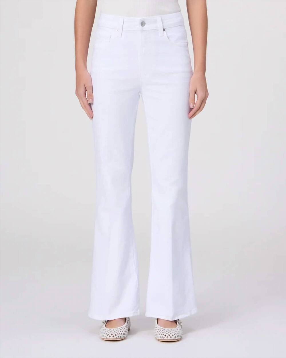 NEW PAIGE marlow skimmer jeans in crisp white